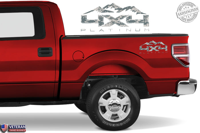 4X4 PLATINUM MOUNTAIN Bedside Digi Decal Fits Ford 2008-2017 F150-250 SUPER DUTY