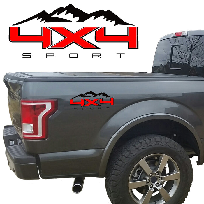 4X4 SPORT MOUNTAIN BEDSIDE VINYL DECAL FORD TRUCK 2008-2017 F250 F350 SUPER DUTY