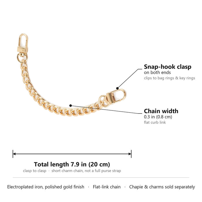 8" Mini Gold Purse Chain