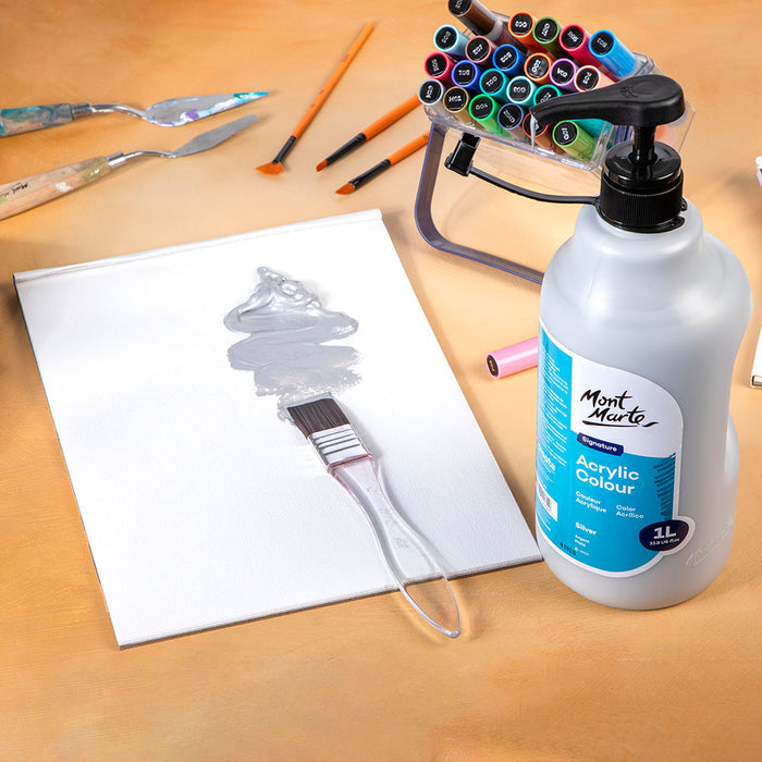 Acrylic Colour Signature 1L (33.8 US fl.oz) Bottle - Silver