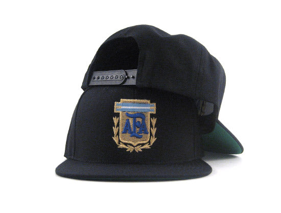 Argentina Crest Snapback Hat (BLACK GREEN UNDER BRIM)