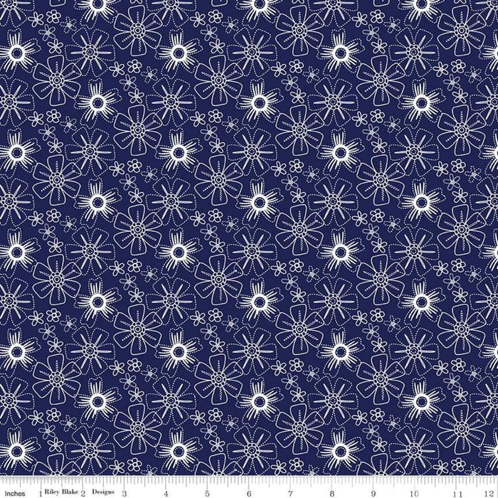 BLUE STITCH - FLORAL (4 YARDS)