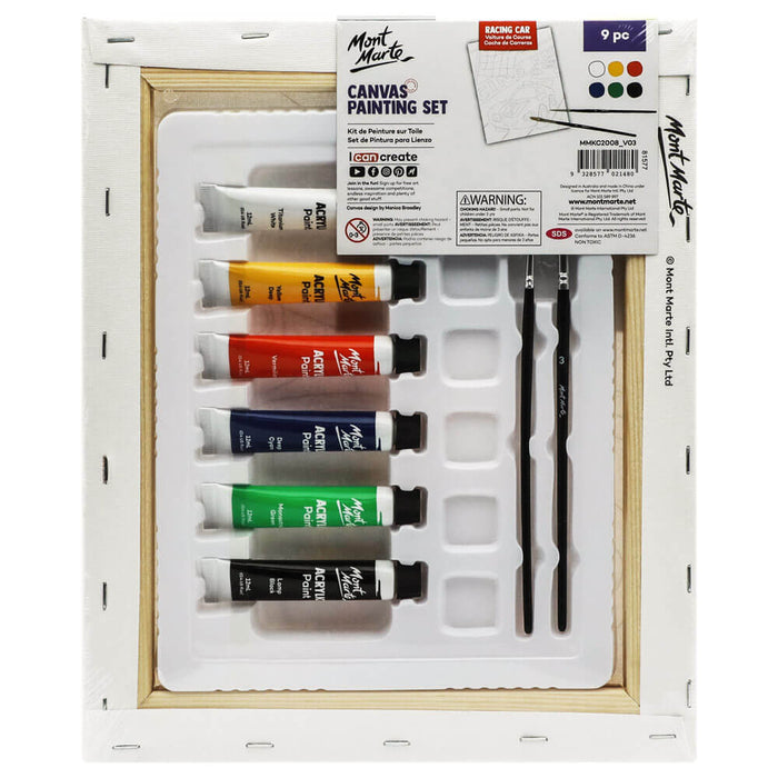 Canvas Painting Set 9pc - Racing Car