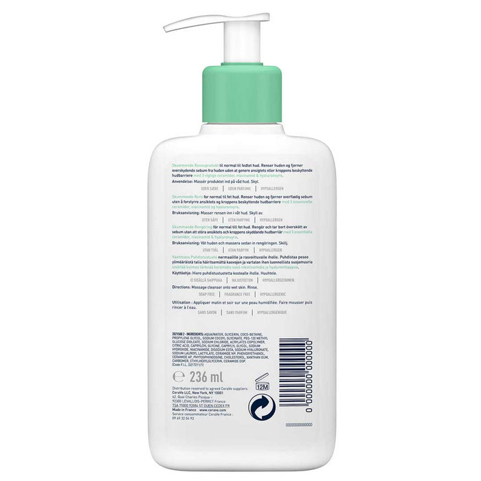 CeraVe Foaming Facial Cleanser – Gentle Gel-to-Foam Cleanser for Normal to Oily Skin (236ml)