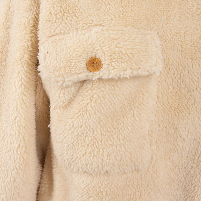 Chaqueta Women Sherpa Botones Beige