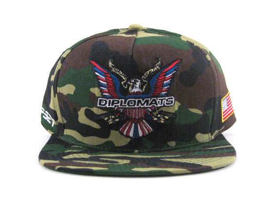 Dipset Bird Logo Snapback Hats (Camo Green Under Brim)