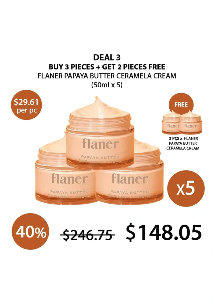 (BUY 3+2 FREE) FLANER PAPAYA BUTTER CERAMELA CREAM