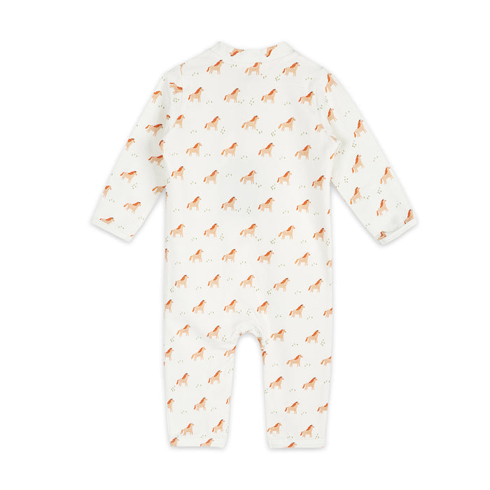 Horse Baby Zipper Jumpsuit Back (Organic Jersey)