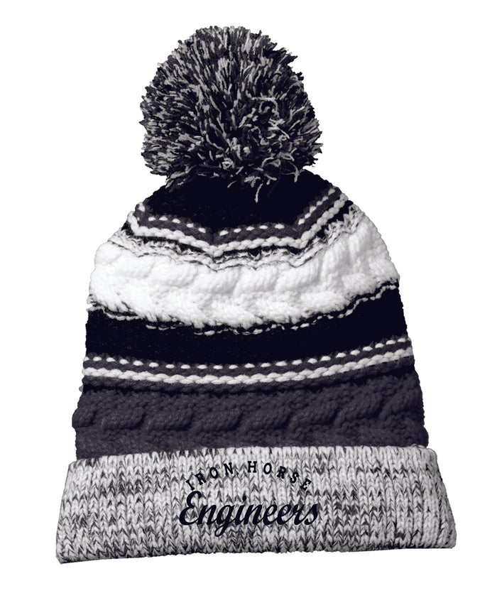 Iron Horse STAFF Pom Pom Chunky Beanie- Embroidered