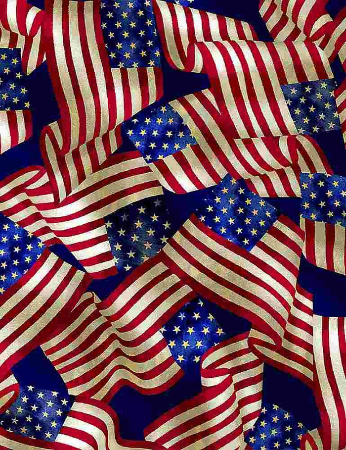 LAST CHANCE - LAND OF THE FREE - PACKED USA FLAGS (2 1/2 YARDS)