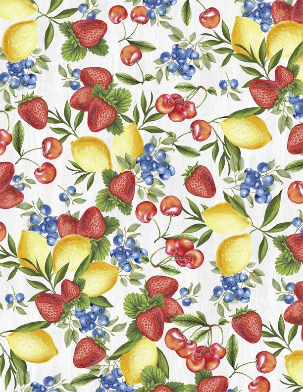 LAST CHANCE - THE BERRY BEST - PACKED FRUITS (1 3/4 YARDS)