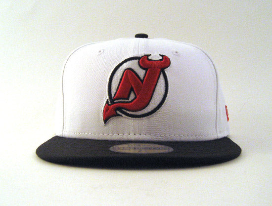 NEW JERSEY DEVILS New Era 5950 Fitted Hats (WHITE BLACK RED)