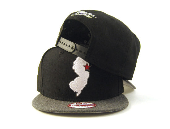 New Jersey State New Era 9Fifty Snapback Hats (BLACK/MELTON WOOL)