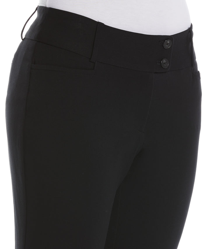 Petite Curvy Fit Short Length Boot Cut Pant (Black)