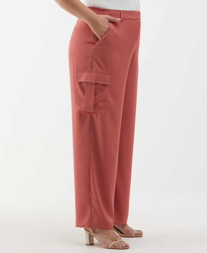 Plus Size Shine Cargo Pant (Dusty Cedar)