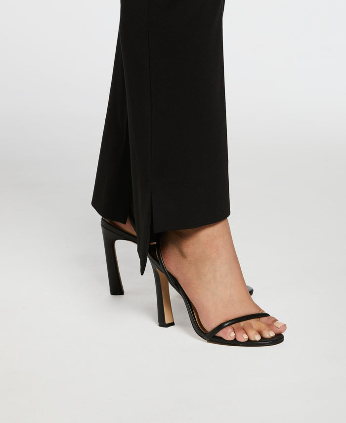 Step Hem Ponte Knit Pull-On Pant (Black)