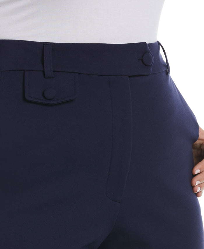 Wide Leg Ponte Trouser (Peacoat)