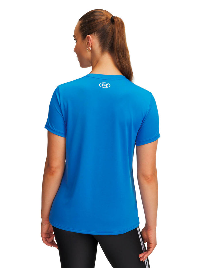 Polera manga corta de entrenamiento para mujer Tech azul Under Armour