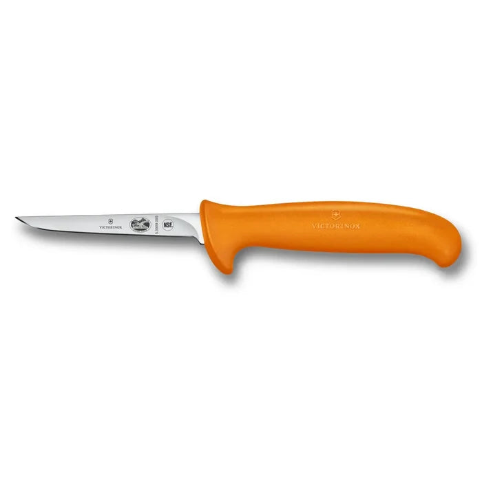 Poultry Knife, 3 ¾”, straight, boning, small orange Fibrox handle 5.5909.09S