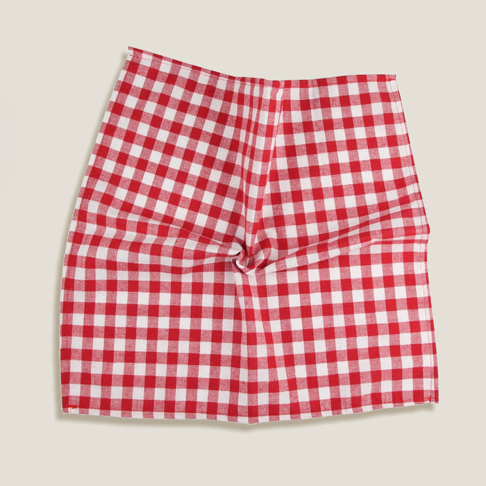 Red Gingham Plaid Napkin Set