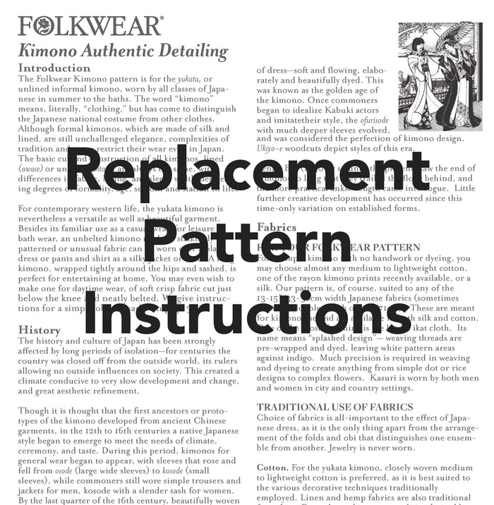 Replacement Pattern Instruction Pages