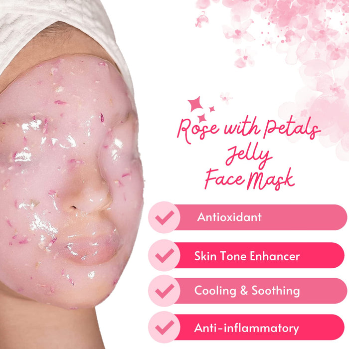 Rose with Petals Jelly Mask 1kg - Hydrating & Nourishing Rose Infused Gel Mask - SD Cosmetics Care