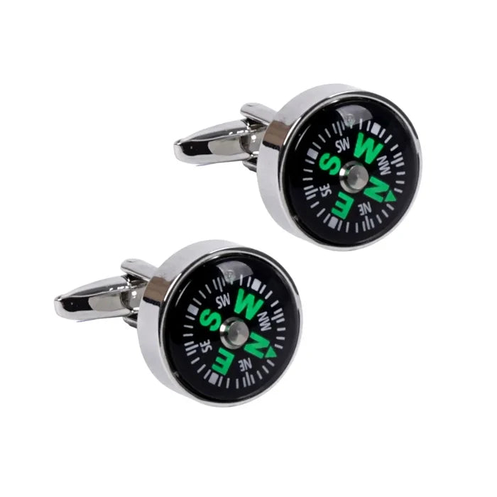 Silver Compass Cufflinks