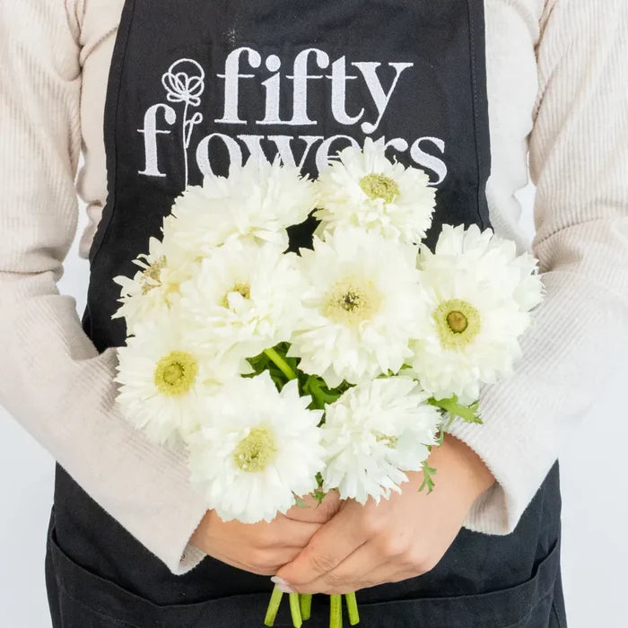 White Levante Anemones Apron - Image