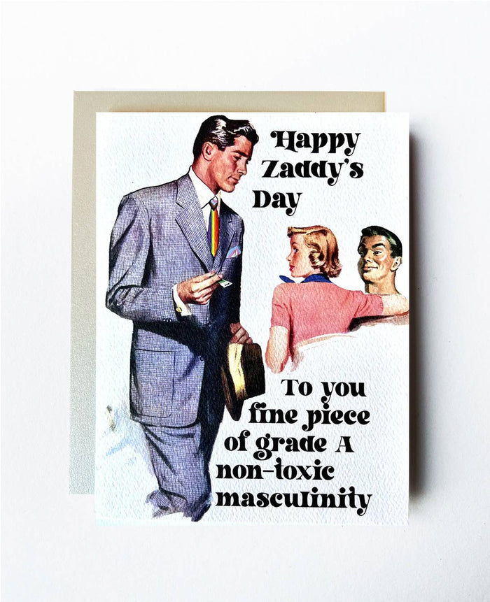 The Twentieth Zaddy Card featuring bold, stylish design with the brand's logo and intricate patterns on high-quality card stock.