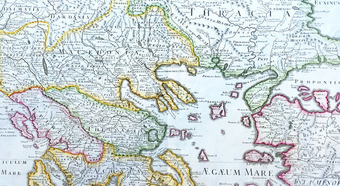 1780 Large Delisle Antique Map of Nothern Greece, Macedonia, Thracia, Turkey