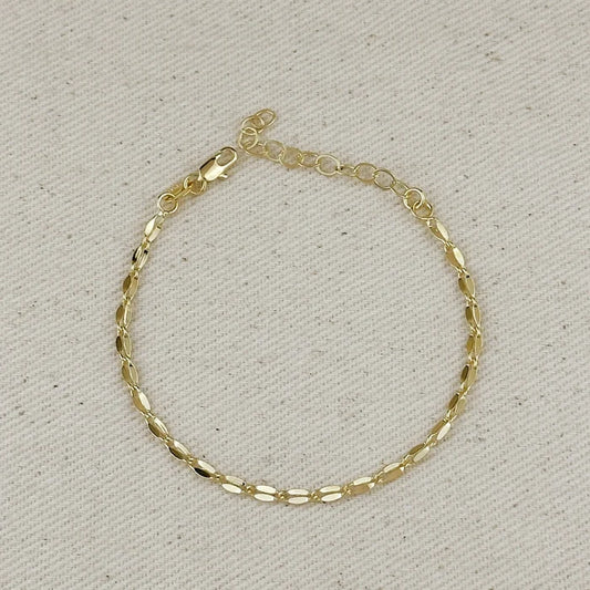 18k Gold Filled 3mm Fancy Chain Bracelet