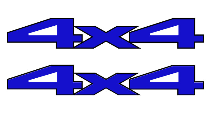 Black & Blue 4x4 Bedside Vinyl Decals  Dodge Ram 1500 2500 3500 Power Wagon