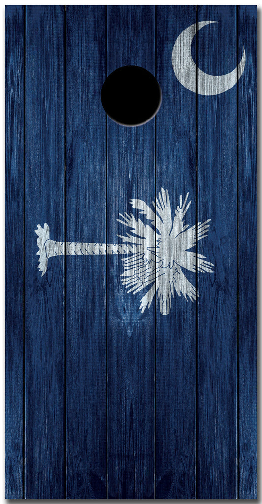 2x South Carolina Flag Distressed Wood Cornhole Board Bag Toss Vinyl Wrap Set- Universal Fit Oracal 3M