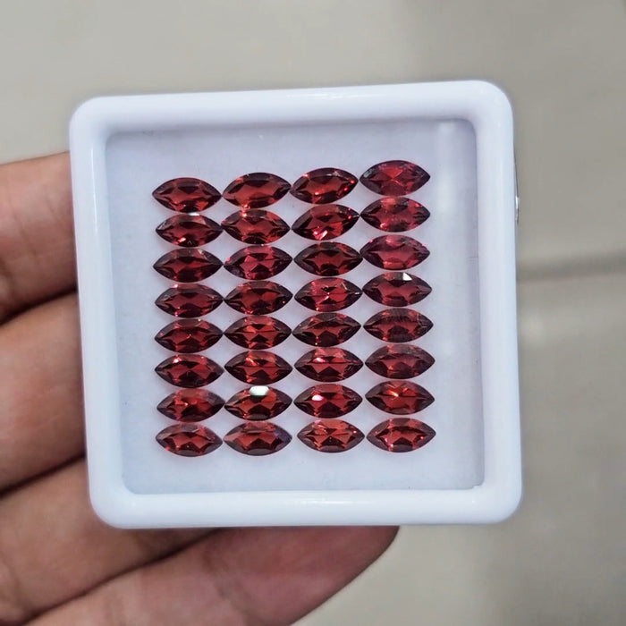 32pcs Natural Mozambique Cherry Garnet Faceted | Marquise | Size: 8x4mm - The LabradoriteKing