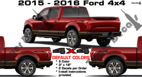 4x4 BED SIDE VINYL DECAL STICKER 3 COLOR FOR FORD F150 F250 F350 F450 SUPERDUTY