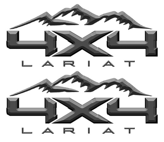 4X4 LARIAT MOUNTAIN DECAL (2ea) FITS: 2008-2017 FORD TRUCK F250 F350 SUPER DUTY