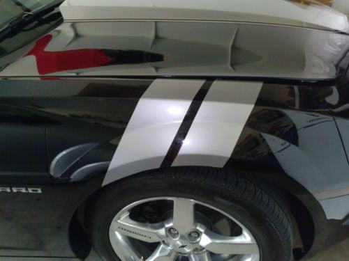 5 Inch Double Fender Hash Stripes Vinyl - Both Sides - Fits Camaro 2010-2015 0047