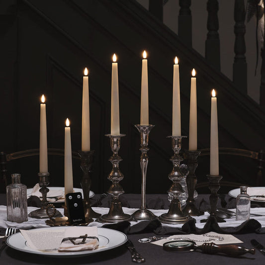 8 TruGlow® Ivory LED Taper Candles with Remote Control