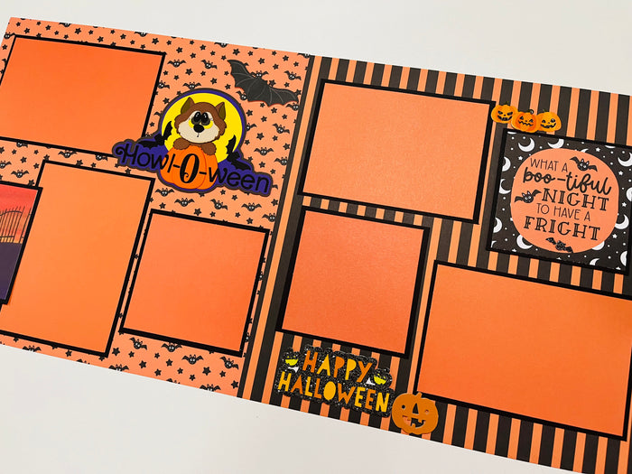 CTScrapbooks Premade Layout Halloween Werewolf Bats