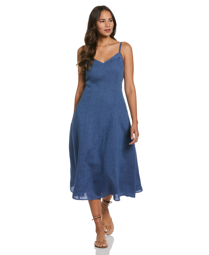 A-Line Linen Dress (Delft)