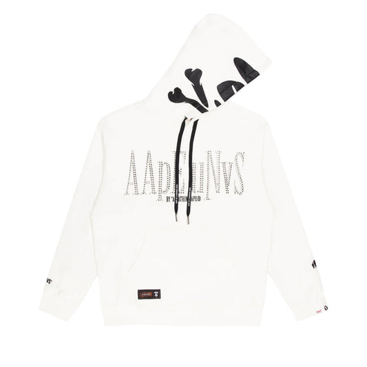 Aape By A Bathing Ape Rhinestone Hoodie White