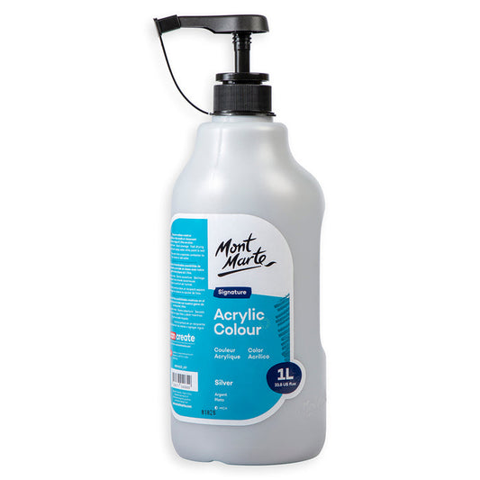 Acrylic Colour Signature 1L (33.8 US fl.oz) Bottle - Silver