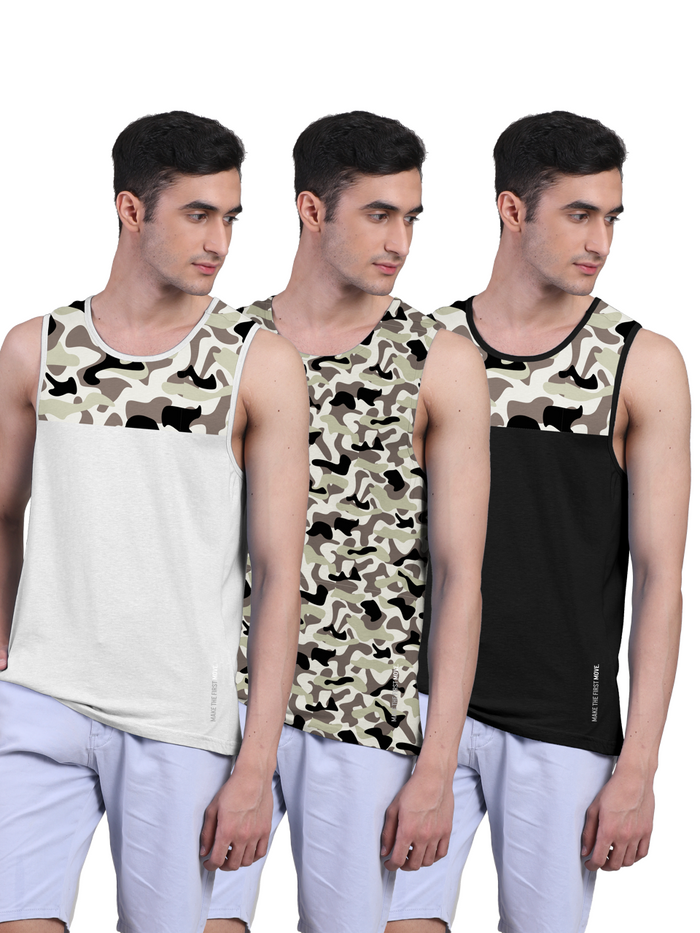 White; Camouflage; Black / S