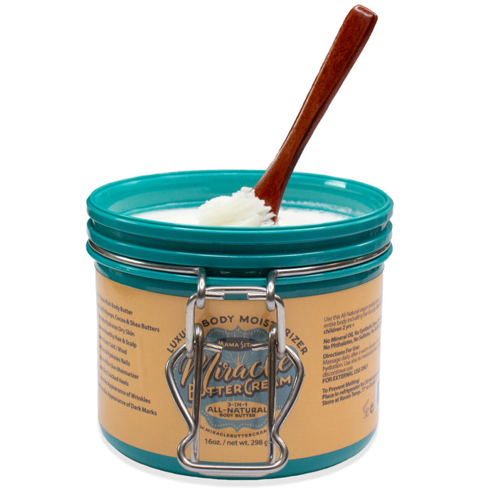 Almond Milk & Honey Miracle Butter Cream 16 oz. open, miraclebuttercream.com