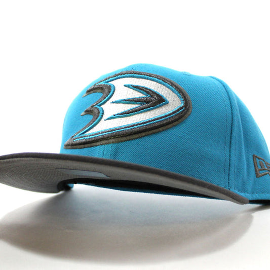 ANAHEIM DUCKS New Era 59Fifty Fitted Hat (BLUE JEWEL STORM GRAY Gray Under Brim)