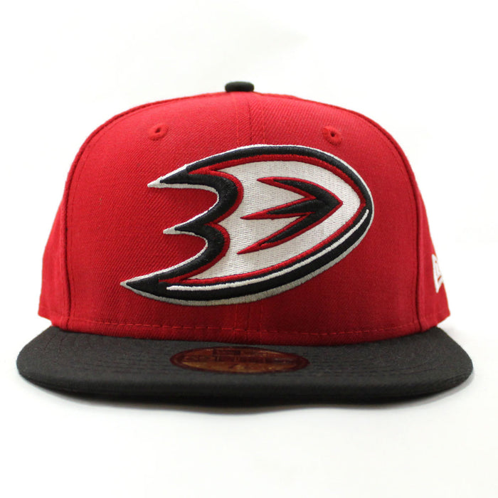 ANAHEIM DUCKS New Era 59Fifty Fitted Hat (RED BLACK)