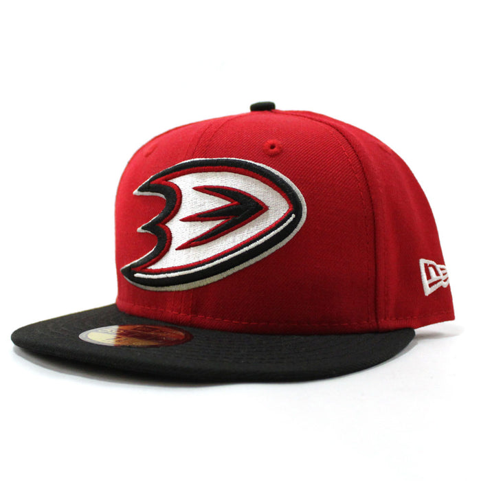 ANAHEIM DUCKS New Era 59Fifty Fitted Hat (RED BLACK)