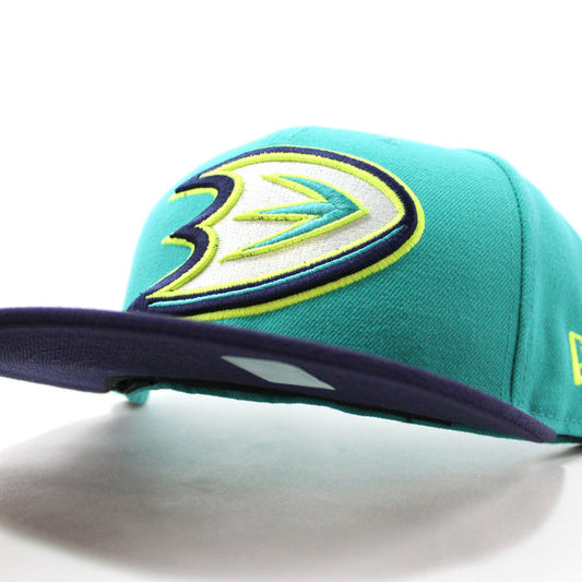 Anaheim Ducks New Era 59FIFTY Fitted Hat (Teal Purple Lime)