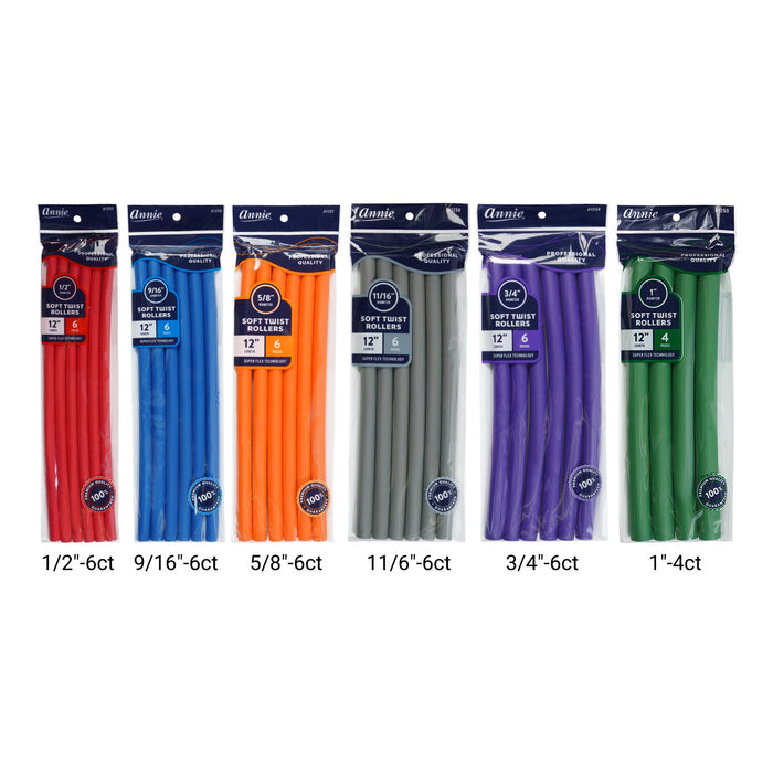 Annie Soft Twist Rollers 12" Extra Long - ikatehouse