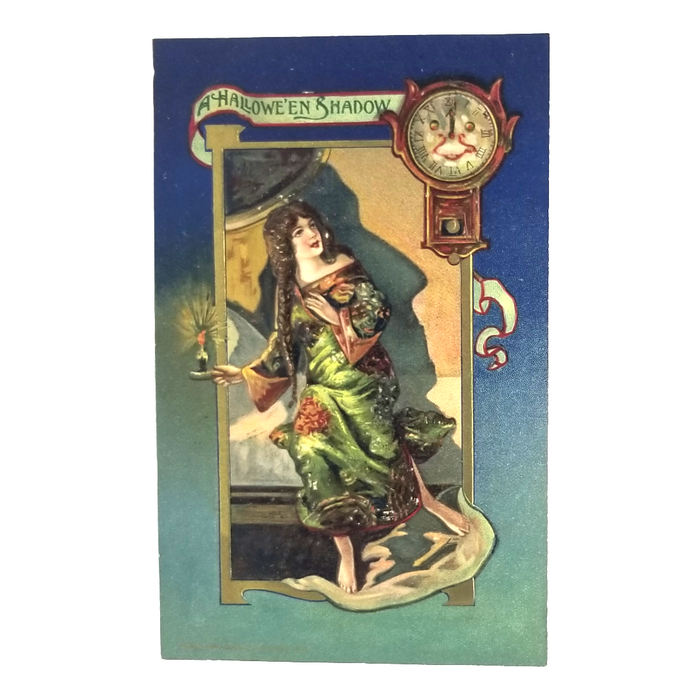 Antique 1913 John Winsch Halloween Postcard "A Hallowe'en Shadow" by Samuel L. Schmucker